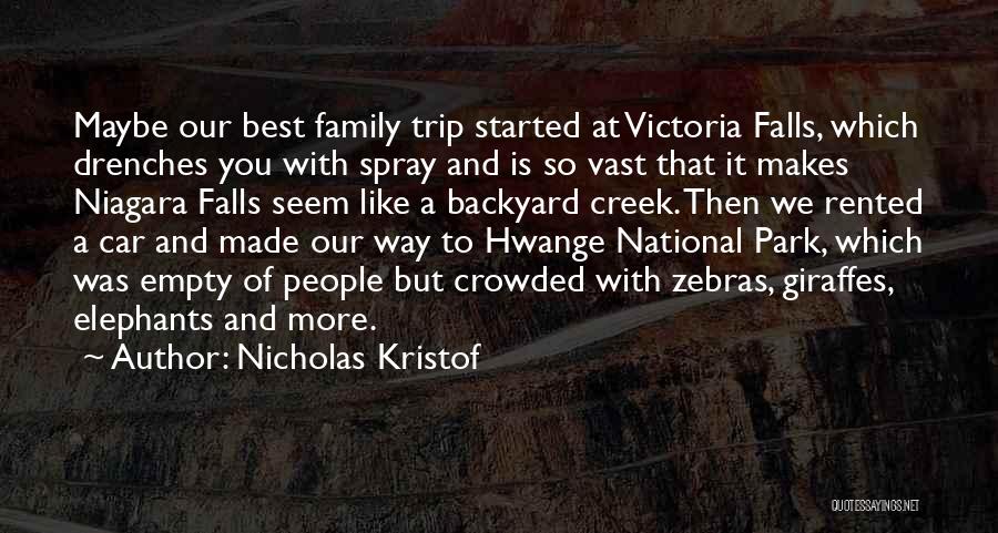 Nicholas Kristof Quotes: Maybe Our Best Family Trip Started At Victoria Falls, Which Drenches You With Spray And Is So Vast That It