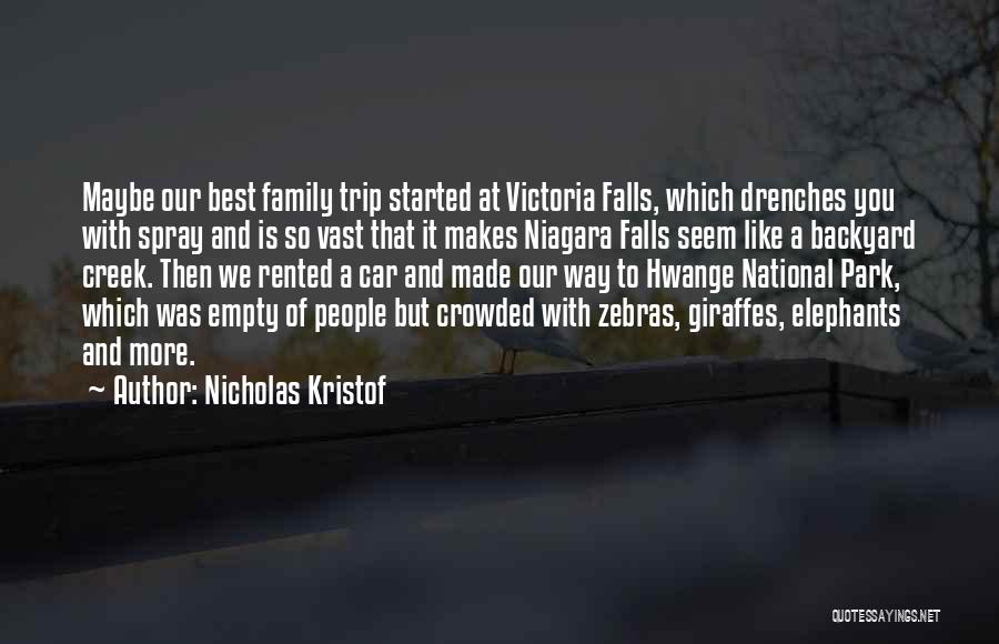 Nicholas Kristof Quotes: Maybe Our Best Family Trip Started At Victoria Falls, Which Drenches You With Spray And Is So Vast That It