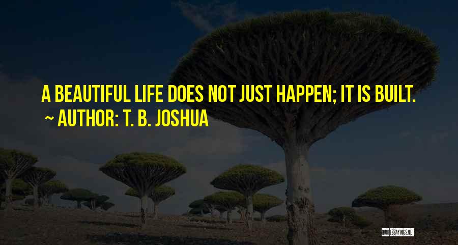 T. B. Joshua Quotes: A Beautiful Life Does Not Just Happen; It Is Built.