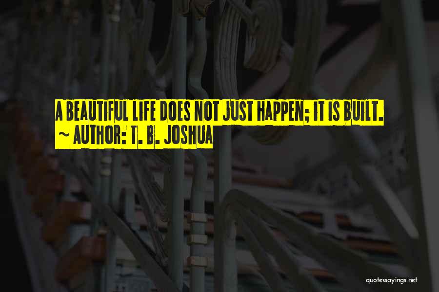 T. B. Joshua Quotes: A Beautiful Life Does Not Just Happen; It Is Built.