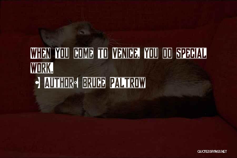 Bruce Paltrow Quotes: When You Come To Venice, You Do Special Work.