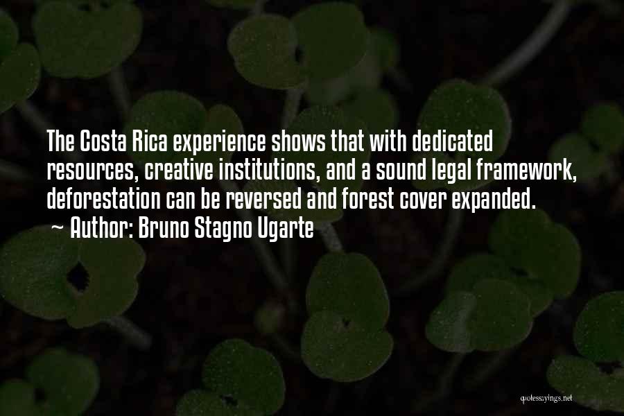 Bruno Stagno Ugarte Quotes: The Costa Rica Experience Shows That With Dedicated Resources, Creative Institutions, And A Sound Legal Framework, Deforestation Can Be Reversed
