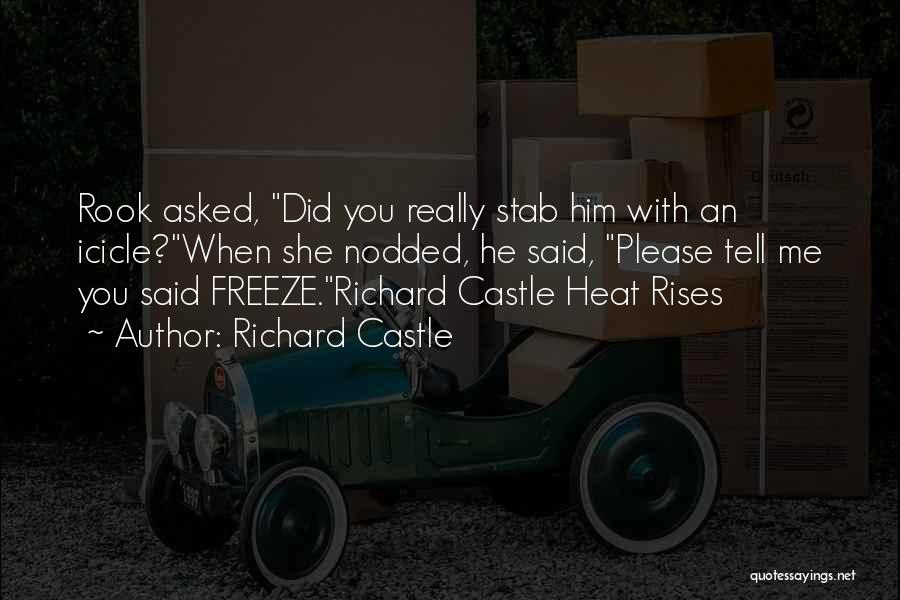 Richard Castle Quotes: Rook Asked, Did You Really Stab Him With An Icicle?when She Nodded, He Said, Please Tell Me You Said Freeze.richard