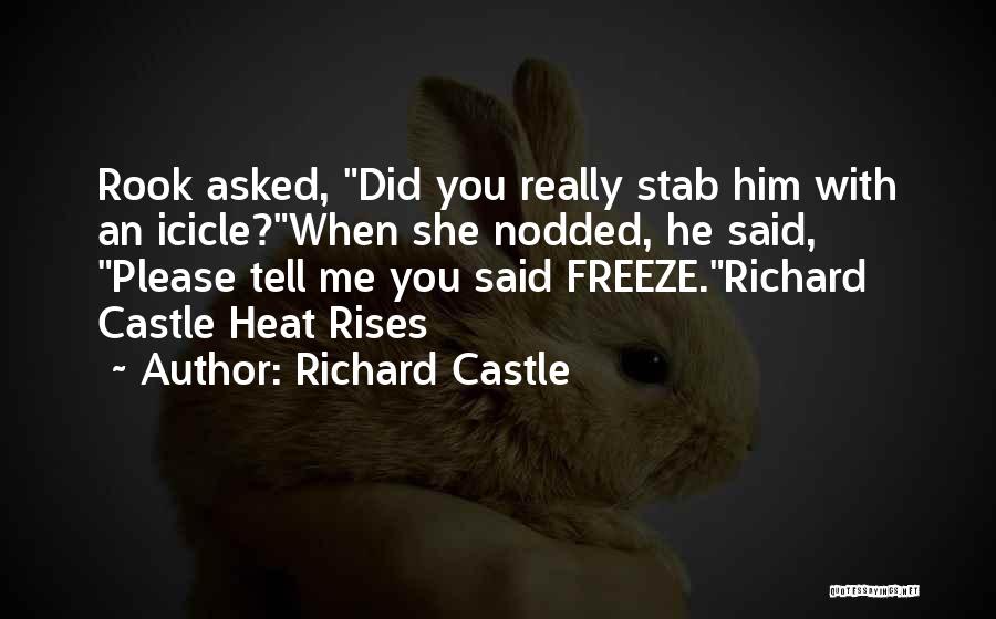 Richard Castle Quotes: Rook Asked, Did You Really Stab Him With An Icicle?when She Nodded, He Said, Please Tell Me You Said Freeze.richard