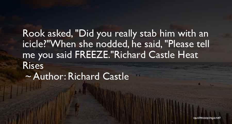 Richard Castle Quotes: Rook Asked, Did You Really Stab Him With An Icicle?when She Nodded, He Said, Please Tell Me You Said Freeze.richard