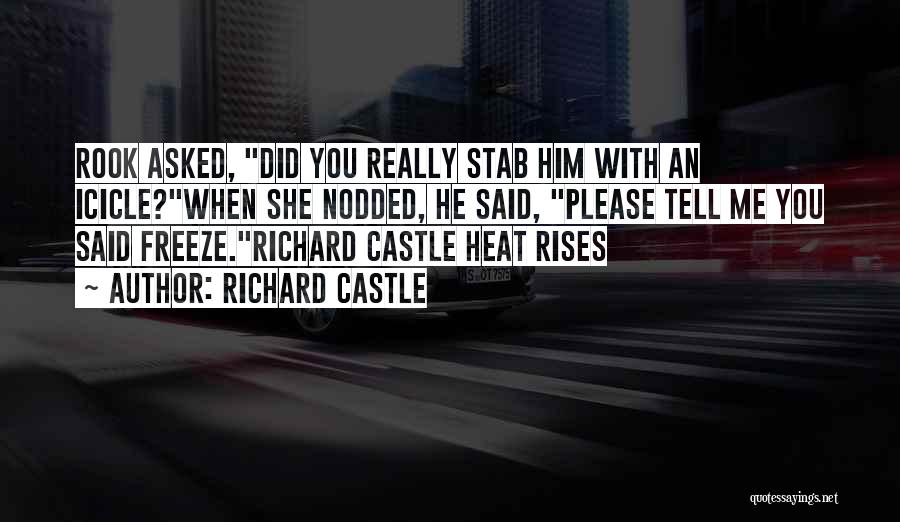 Richard Castle Quotes: Rook Asked, Did You Really Stab Him With An Icicle?when She Nodded, He Said, Please Tell Me You Said Freeze.richard