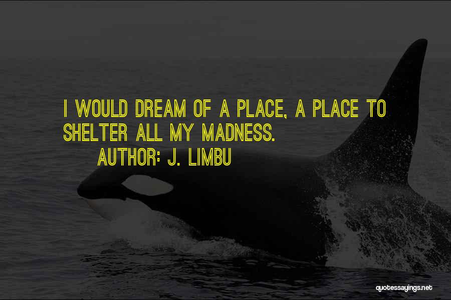 J. Limbu Quotes: I Would Dream Of A Place, A Place To Shelter All My Madness.