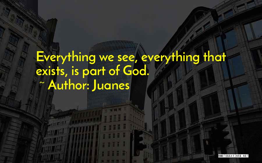 Juanes Quotes: Everything We See, Everything That Exists, Is Part Of God.