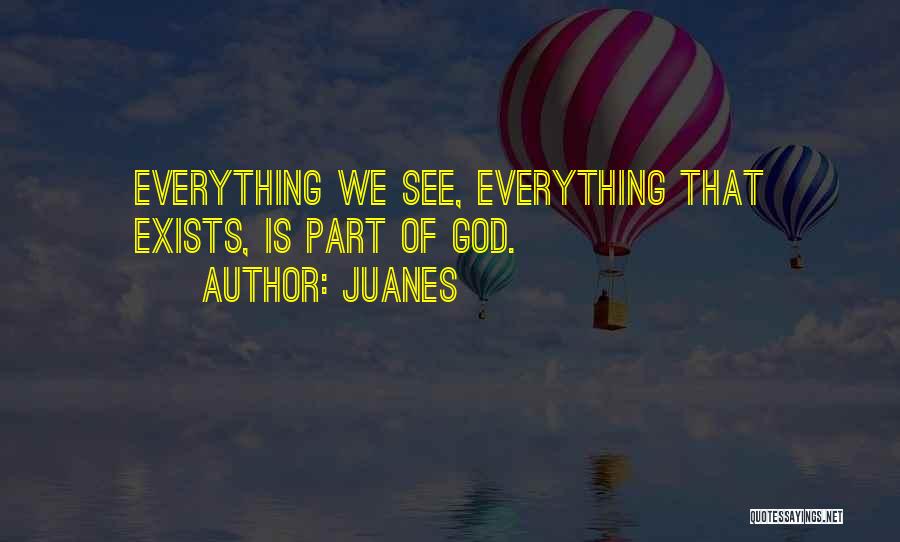 Juanes Quotes: Everything We See, Everything That Exists, Is Part Of God.