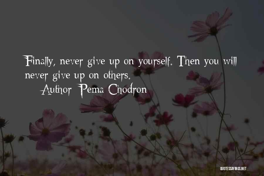 Pema Chodron Quotes: Finally, Never Give Up On Yourself. Then You Will Never Give Up On Others.