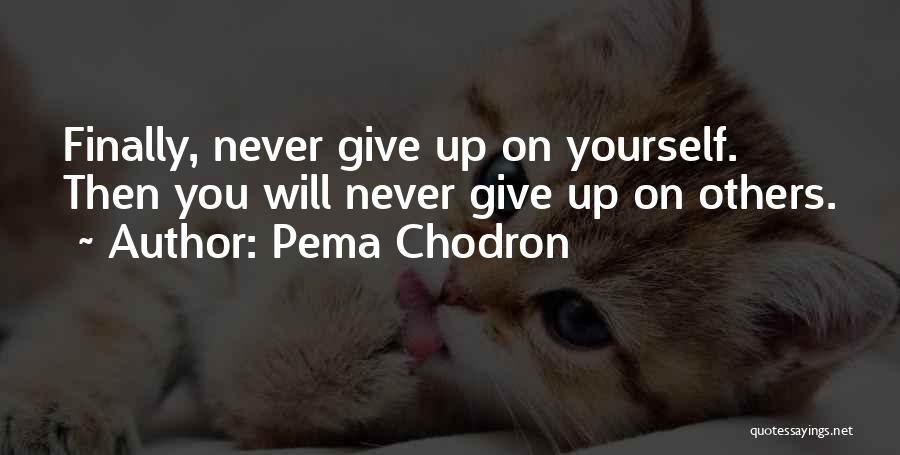 Pema Chodron Quotes: Finally, Never Give Up On Yourself. Then You Will Never Give Up On Others.