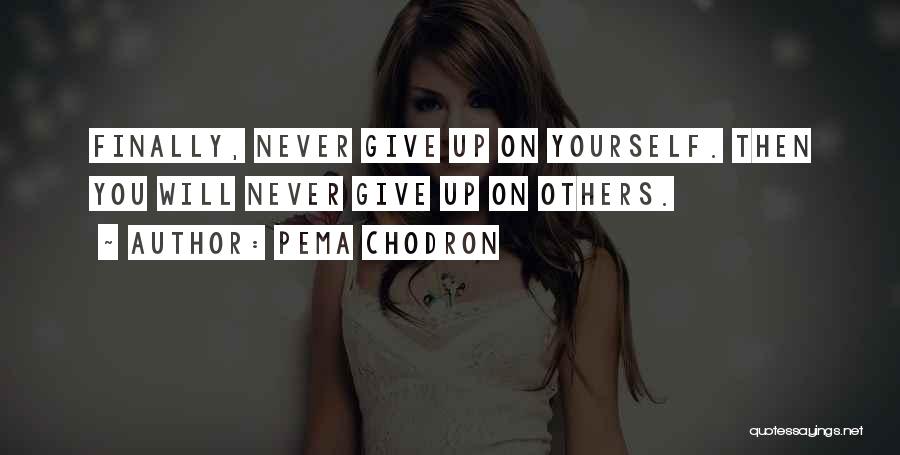 Pema Chodron Quotes: Finally, Never Give Up On Yourself. Then You Will Never Give Up On Others.