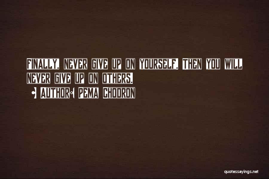 Pema Chodron Quotes: Finally, Never Give Up On Yourself. Then You Will Never Give Up On Others.