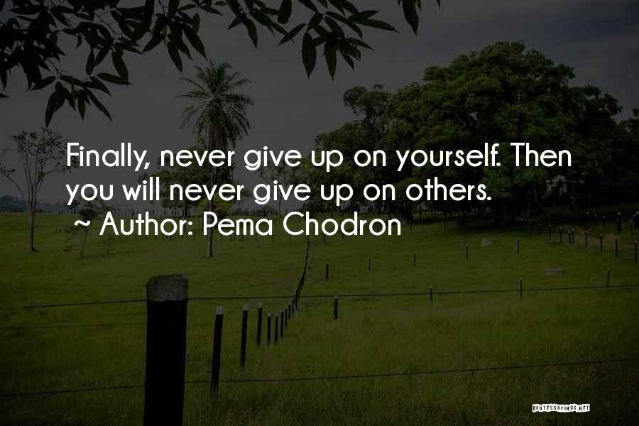 Pema Chodron Quotes: Finally, Never Give Up On Yourself. Then You Will Never Give Up On Others.
