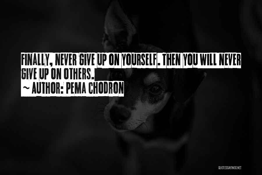 Pema Chodron Quotes: Finally, Never Give Up On Yourself. Then You Will Never Give Up On Others.