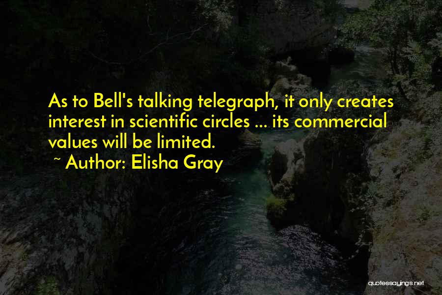 Elisha Gray Quotes: As To Bell's Talking Telegraph, It Only Creates Interest In Scientific Circles ... Its Commercial Values Will Be Limited.