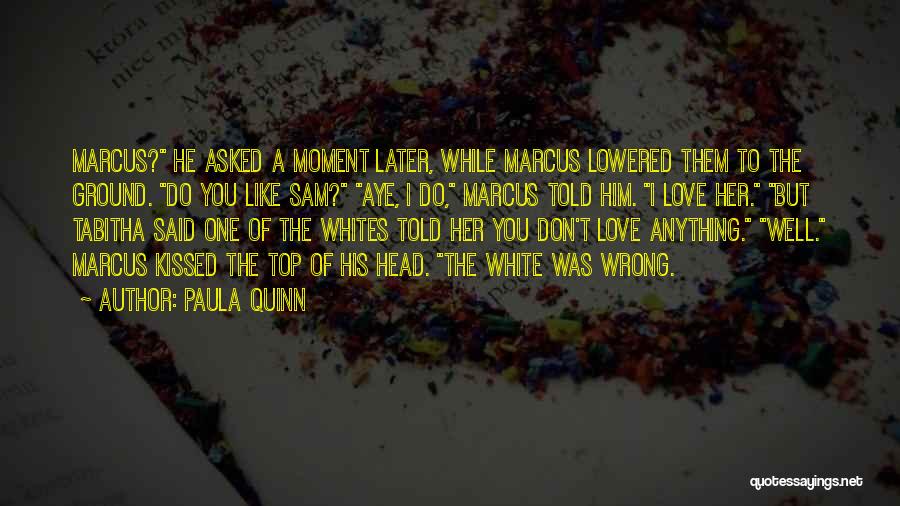 Paula Quinn Quotes: Marcus? He Asked A Moment Later, While Marcus Lowered Them To The Ground. Do You Like Sam? Aye, I Do,