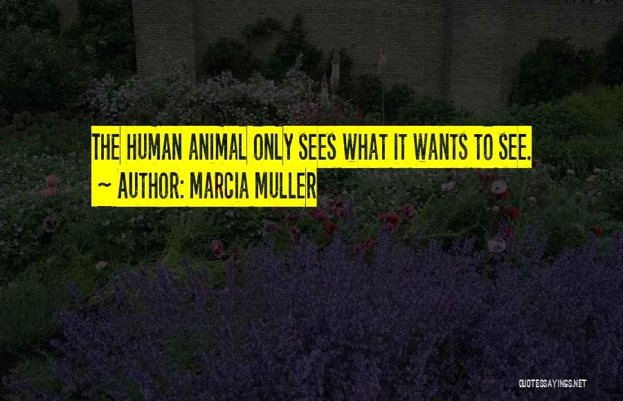 Marcia Muller Quotes: The Human Animal Only Sees What It Wants To See.
