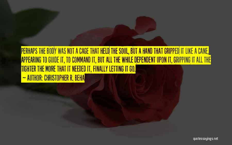 Christopher R. Beha Quotes: Perhaps The Body Was Not A Cage That Held The Soul, But A Hand That Gripped It Like A Cane,