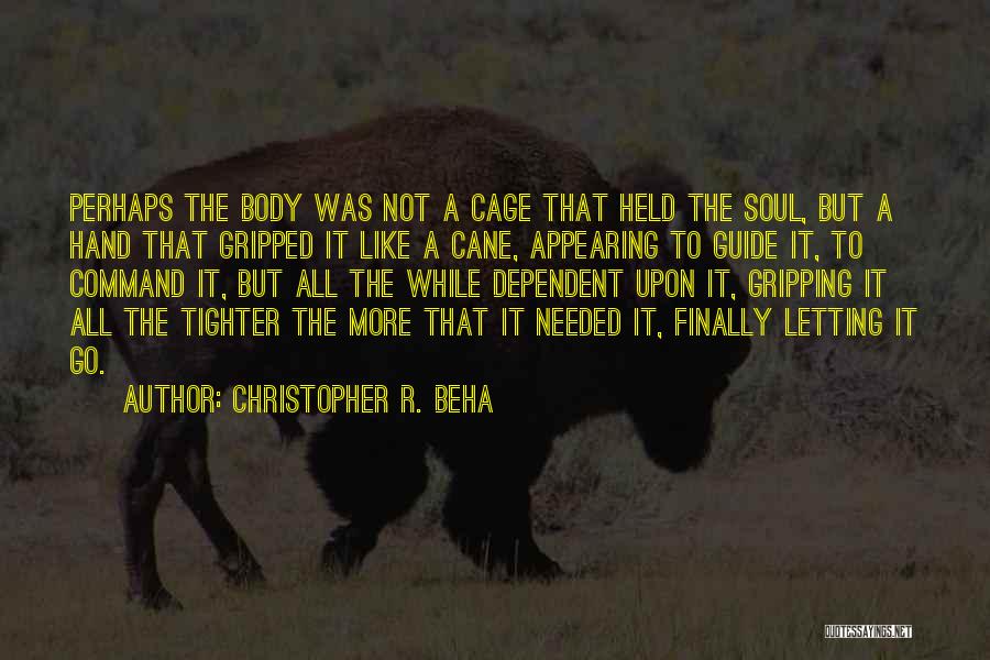 Christopher R. Beha Quotes: Perhaps The Body Was Not A Cage That Held The Soul, But A Hand That Gripped It Like A Cane,