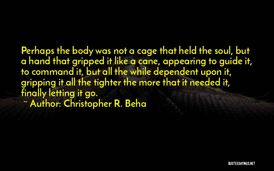 Christopher R. Beha Quotes: Perhaps The Body Was Not A Cage That Held The Soul, But A Hand That Gripped It Like A Cane,