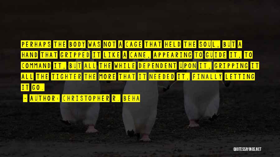 Christopher R. Beha Quotes: Perhaps The Body Was Not A Cage That Held The Soul, But A Hand That Gripped It Like A Cane,