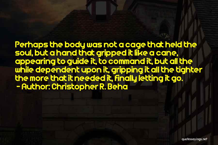 Christopher R. Beha Quotes: Perhaps The Body Was Not A Cage That Held The Soul, But A Hand That Gripped It Like A Cane,