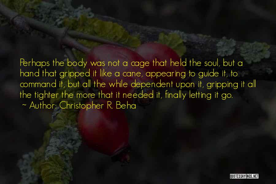 Christopher R. Beha Quotes: Perhaps The Body Was Not A Cage That Held The Soul, But A Hand That Gripped It Like A Cane,