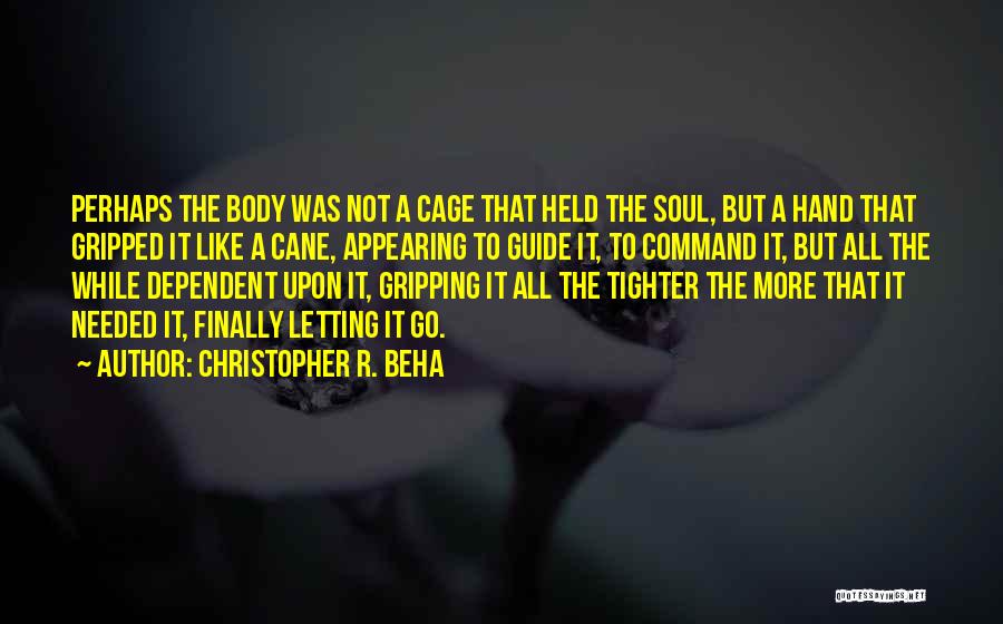 Christopher R. Beha Quotes: Perhaps The Body Was Not A Cage That Held The Soul, But A Hand That Gripped It Like A Cane,