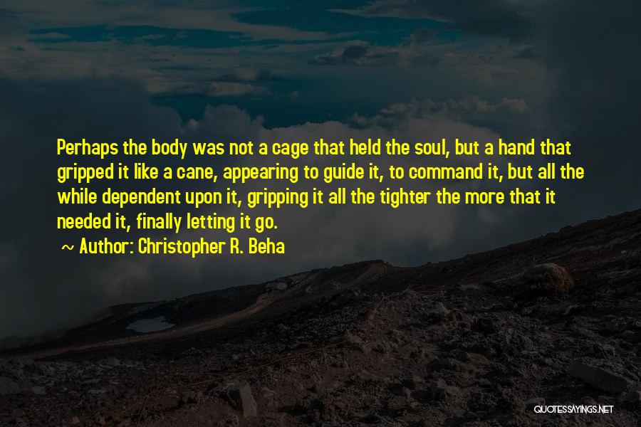 Christopher R. Beha Quotes: Perhaps The Body Was Not A Cage That Held The Soul, But A Hand That Gripped It Like A Cane,