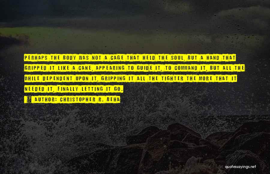 Christopher R. Beha Quotes: Perhaps The Body Was Not A Cage That Held The Soul, But A Hand That Gripped It Like A Cane,