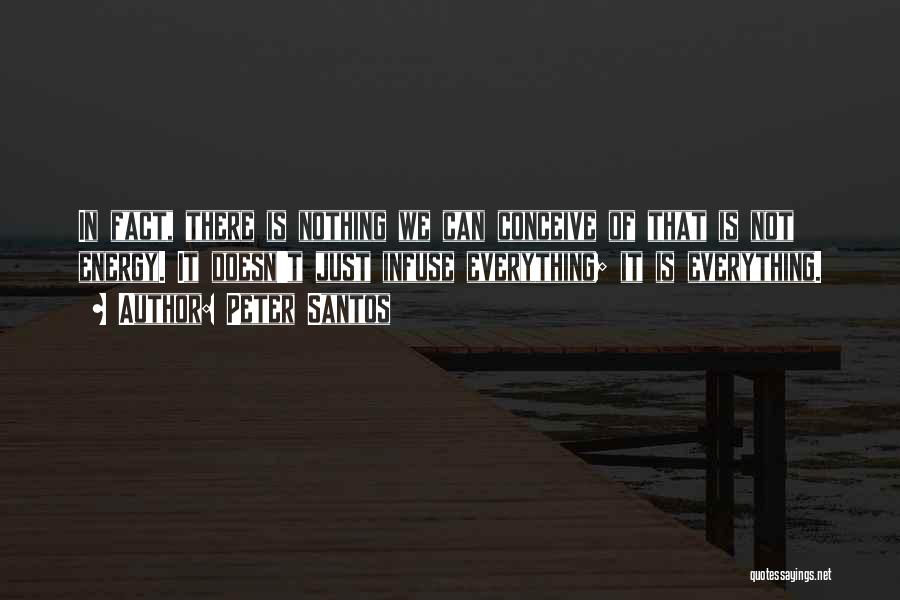 Peter Santos Quotes: In Fact, There Is Nothing We Can Conceive Of That Is Not Energy. It Doesn't Just Infuse Everything; It Is