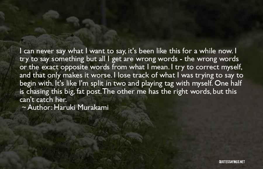Haruki Murakami Quotes: I Can Never Say What I Want To Say, It's Been Like This For A While Now. I Try To