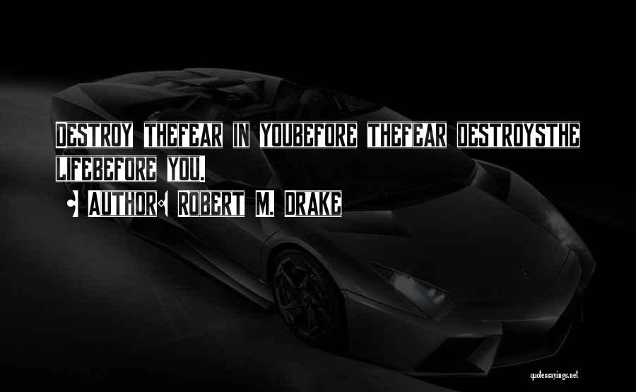 Robert M. Drake Quotes: Destroy Thefear In Youbefore Thefear Destroysthe Lifebefore You.