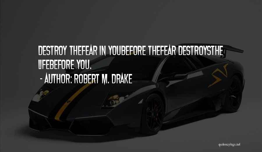 Robert M. Drake Quotes: Destroy Thefear In Youbefore Thefear Destroysthe Lifebefore You.