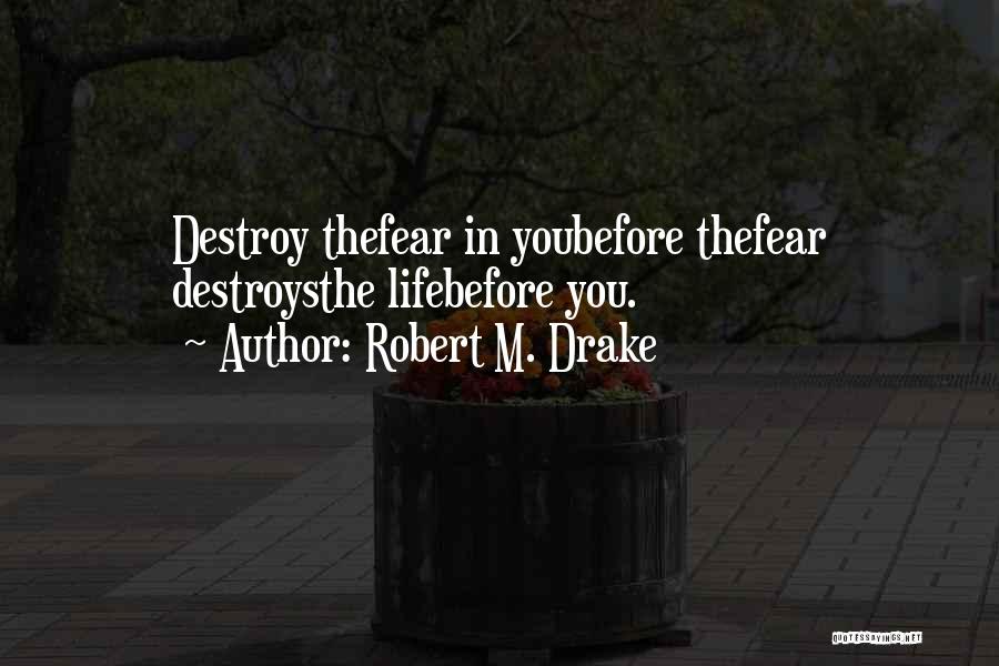 Robert M. Drake Quotes: Destroy Thefear In Youbefore Thefear Destroysthe Lifebefore You.