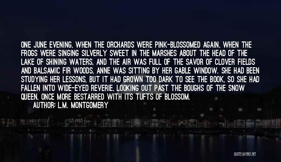 L.M. Montgomery Quotes: One June Evening, When The Orchards Were Pink-blossomed Again, When The Frogs Were Singing Silverly Sweet In The Marshes About