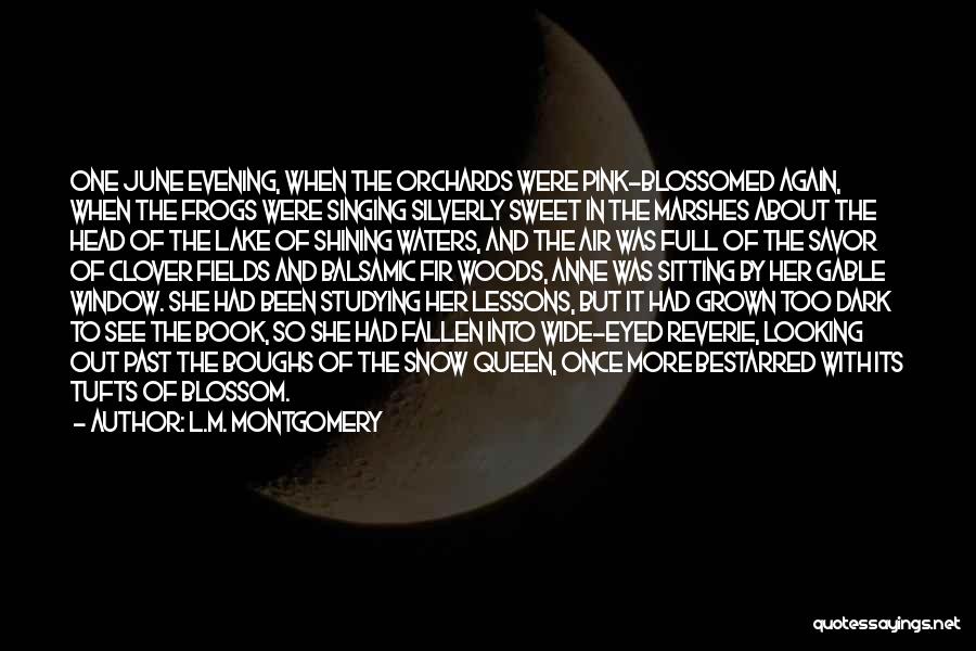 L.M. Montgomery Quotes: One June Evening, When The Orchards Were Pink-blossomed Again, When The Frogs Were Singing Silverly Sweet In The Marshes About