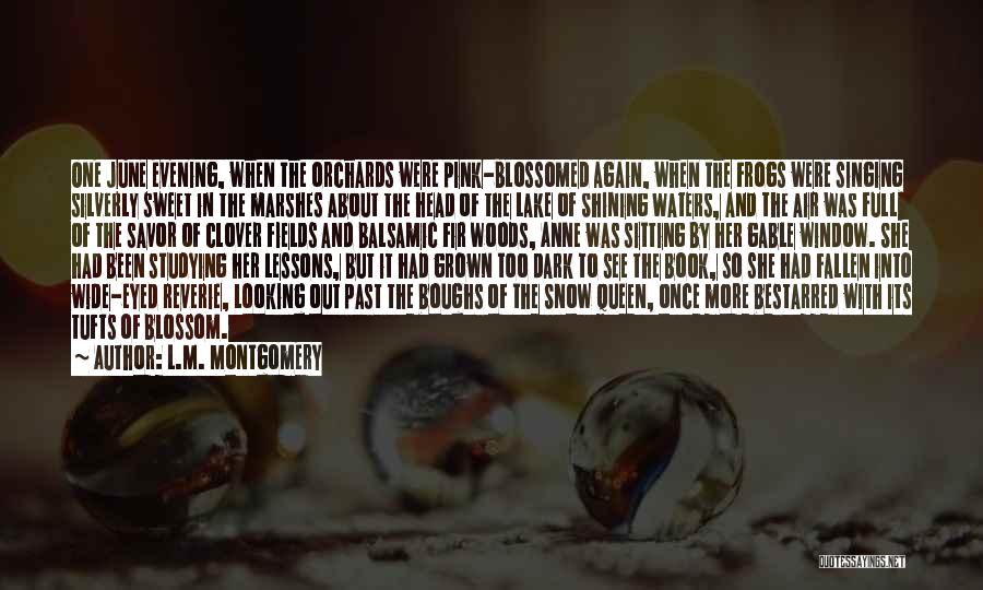 L.M. Montgomery Quotes: One June Evening, When The Orchards Were Pink-blossomed Again, When The Frogs Were Singing Silverly Sweet In The Marshes About