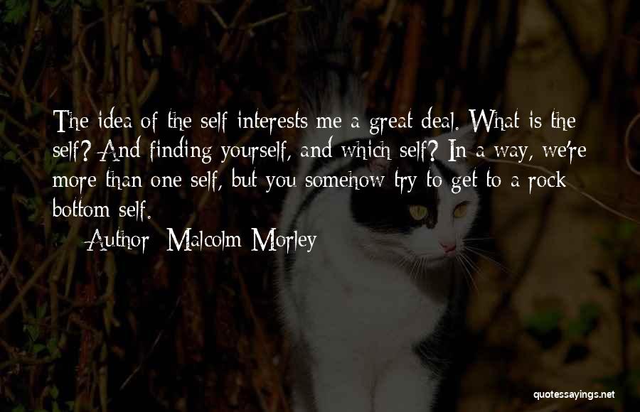 Malcolm Morley Quotes: The Idea Of The Self Interests Me A Great Deal. What Is The Self? And Finding Yourself, And Which Self?