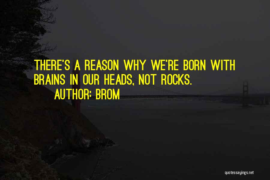 Brom Quotes: There's A Reason Why We're Born With Brains In Our Heads, Not Rocks.