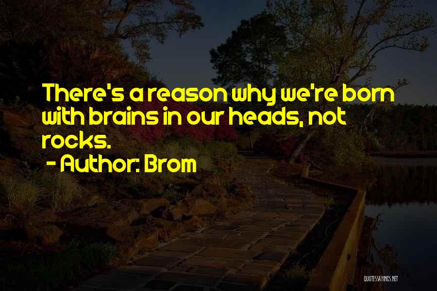 Brom Quotes: There's A Reason Why We're Born With Brains In Our Heads, Not Rocks.