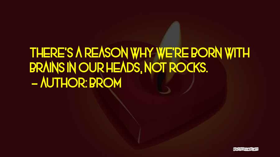 Brom Quotes: There's A Reason Why We're Born With Brains In Our Heads, Not Rocks.