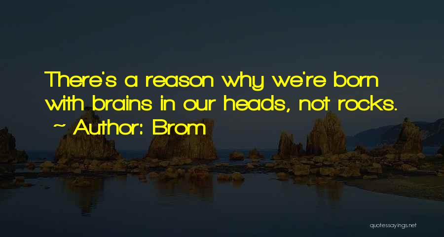 Brom Quotes: There's A Reason Why We're Born With Brains In Our Heads, Not Rocks.