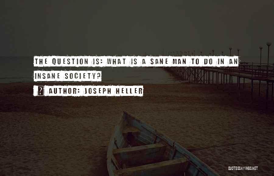 Joseph Heller Quotes: The Question Is: What Is A Sane Man To Do In An Insane Society?