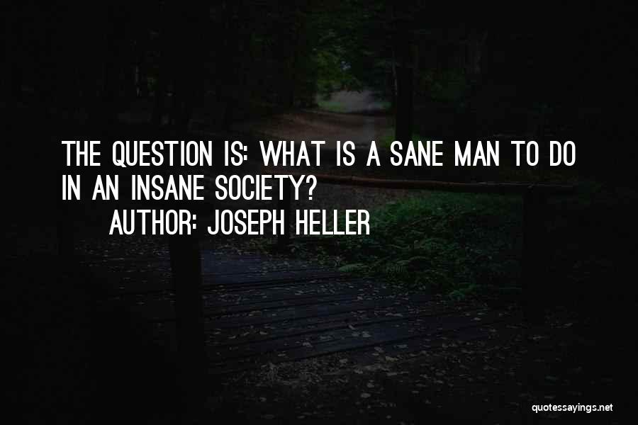 Joseph Heller Quotes: The Question Is: What Is A Sane Man To Do In An Insane Society?