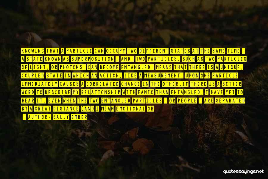 Sally Ember Quotes: Knowing That A Particle Can Occupy Two Different States At The Same Time - A State Known As Superposition -