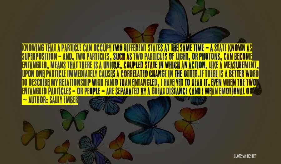 Sally Ember Quotes: Knowing That A Particle Can Occupy Two Different States At The Same Time - A State Known As Superposition -