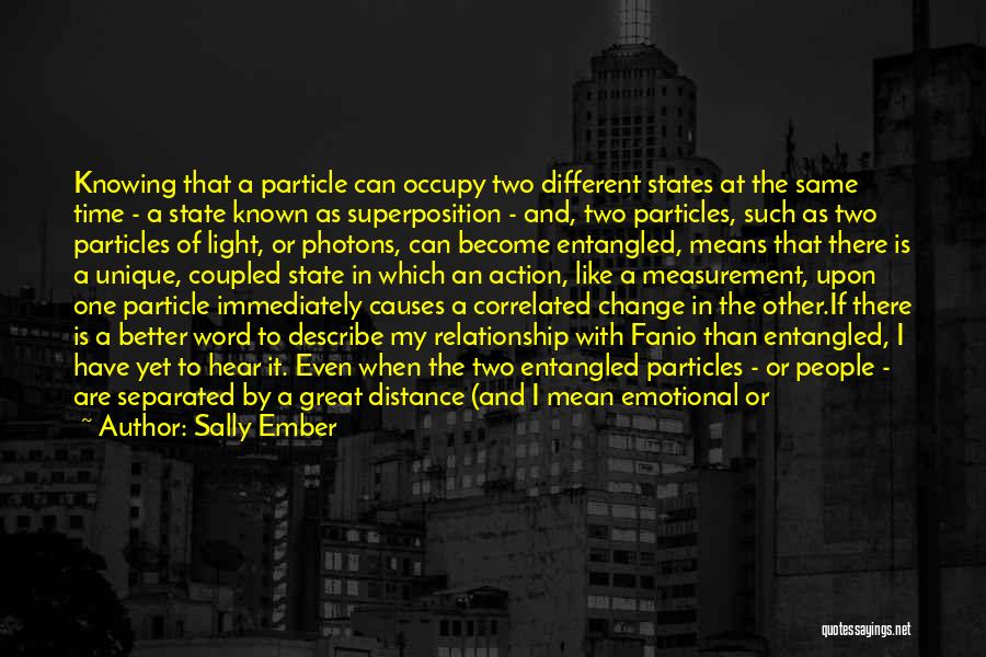 Sally Ember Quotes: Knowing That A Particle Can Occupy Two Different States At The Same Time - A State Known As Superposition -