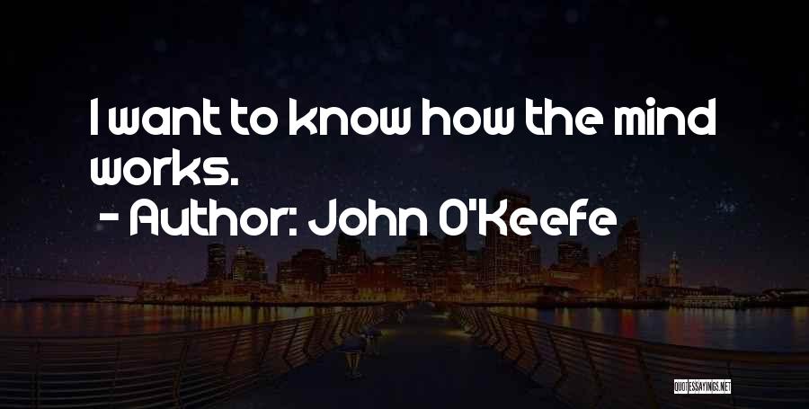 John O'Keefe Quotes: I Want To Know How The Mind Works.
